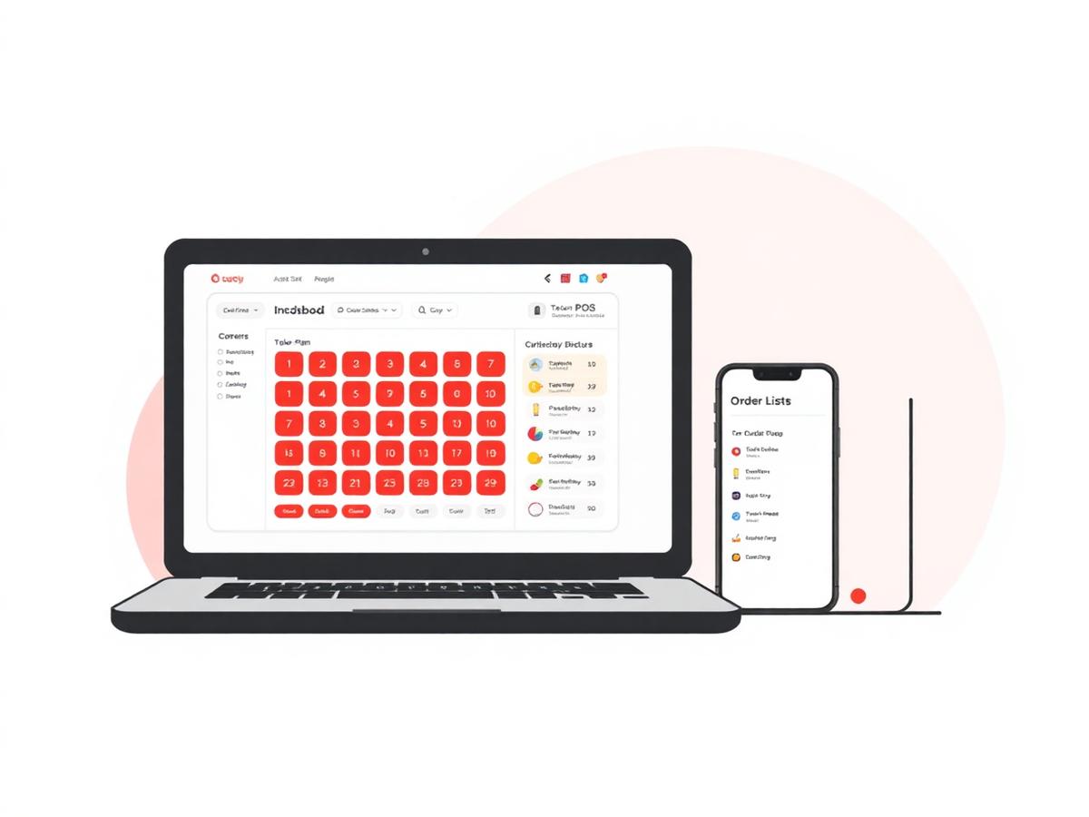 Restiqo restaurant POS showing table status and the order list